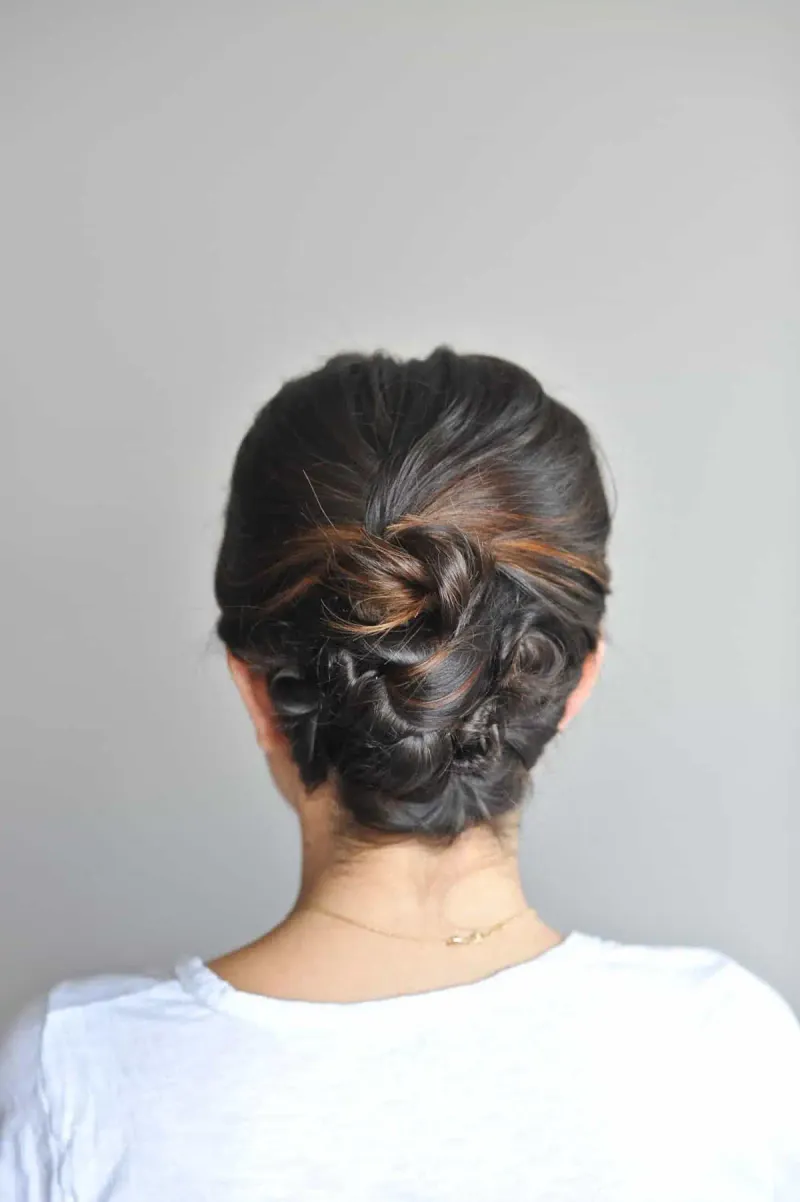 Twisted Rosette Bun