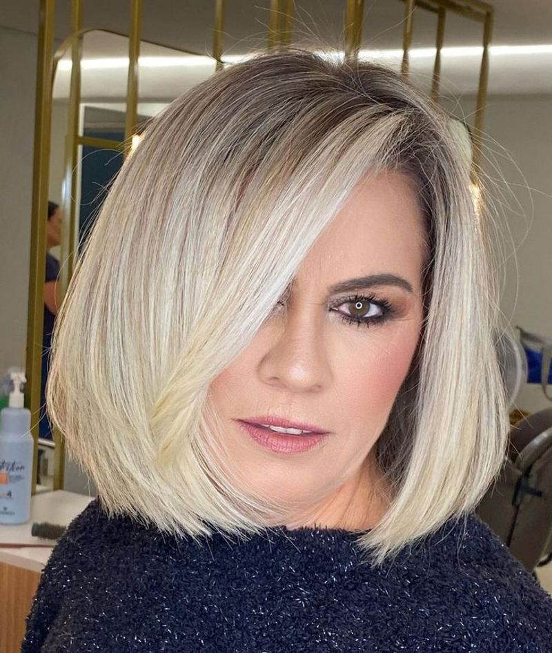 Side-Parted Sleek Bob
