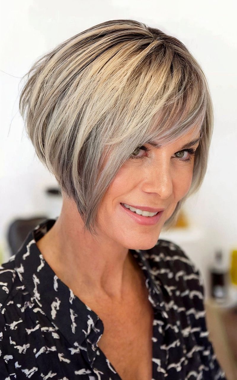 Angled Bob with Long Fringe