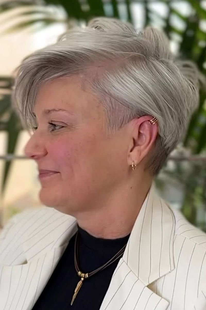 Silver Side-Swept Undercut