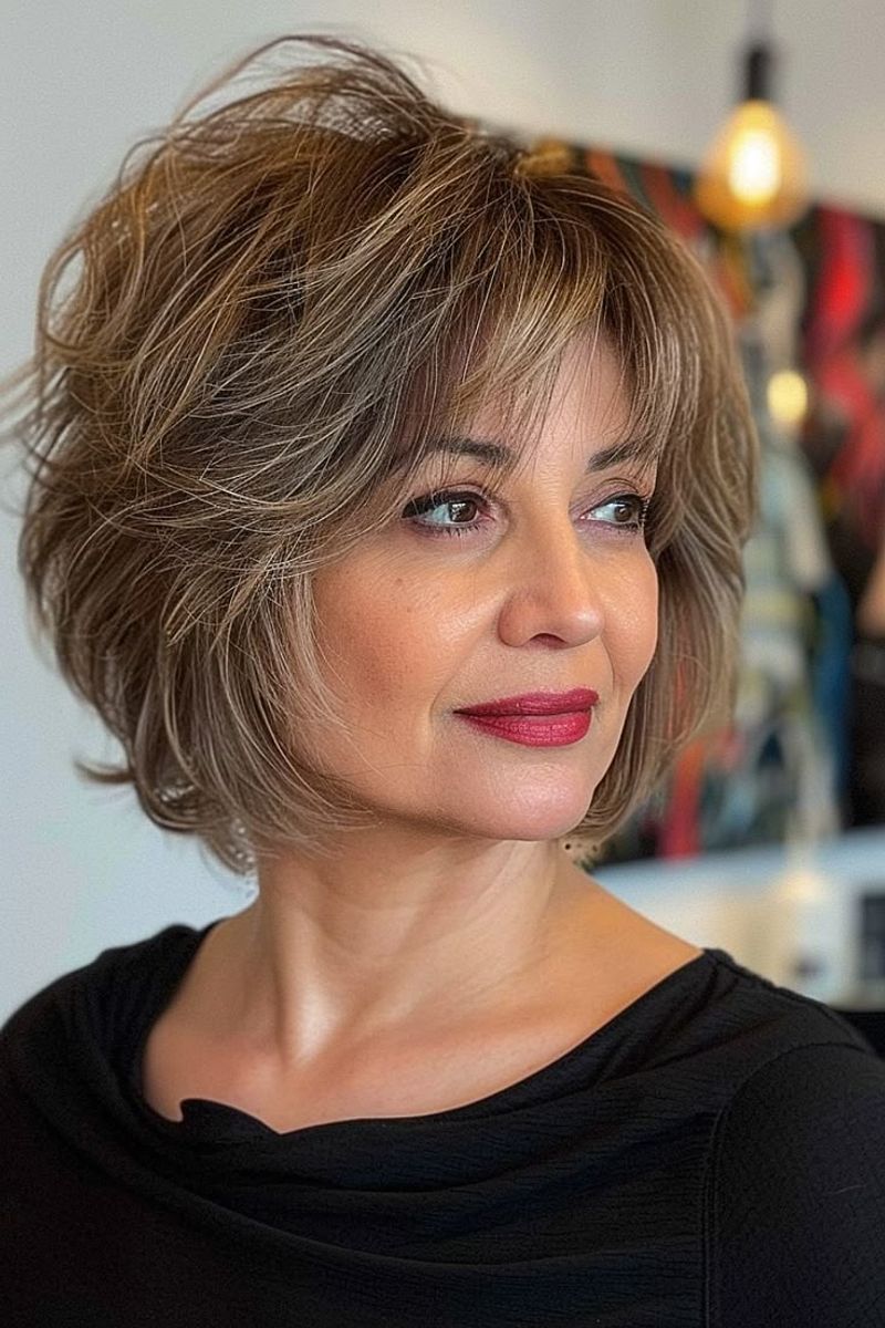Tousled Bob With Peek-a-Boo Bangs