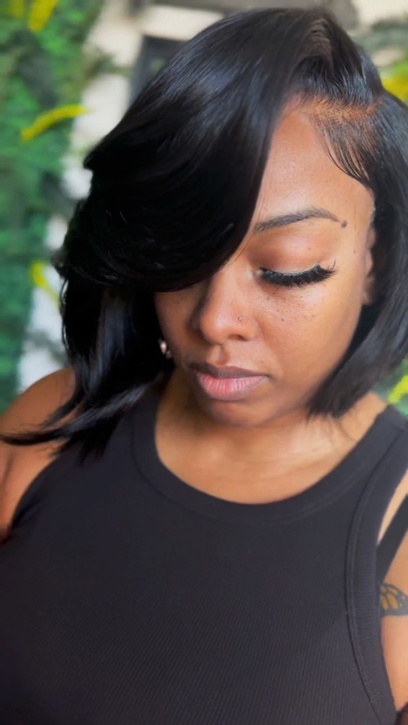 Asymmetrical Bob with Side Sweep