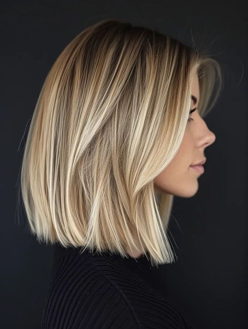 Layered Lob with Subtle Highlights