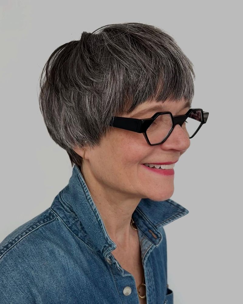 Textured Crop with Micro-Bangs
