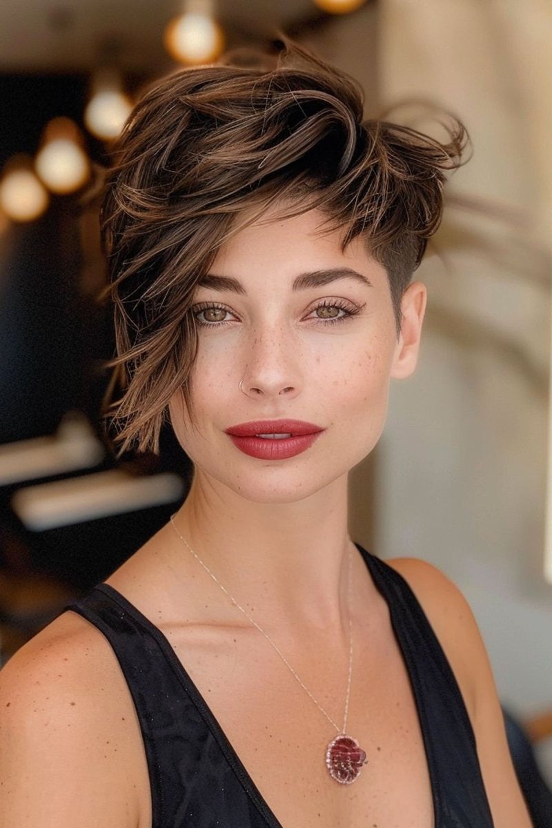 Pixie Cuts With Long Bangs
