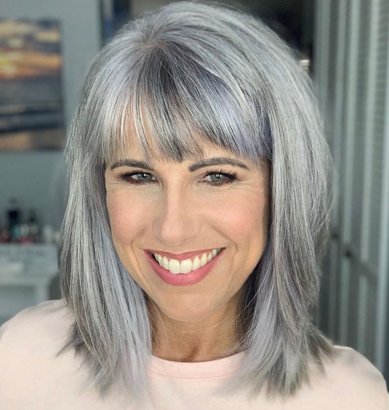 Choppy Mid-Length Cut with Bangs