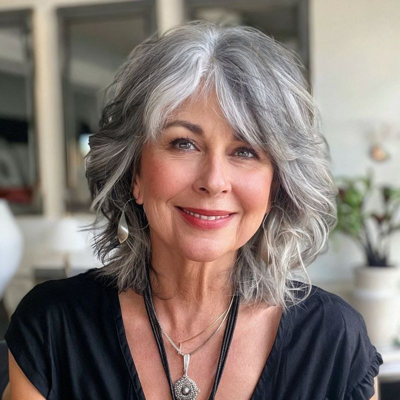 Long Bob with Curtain Bangs