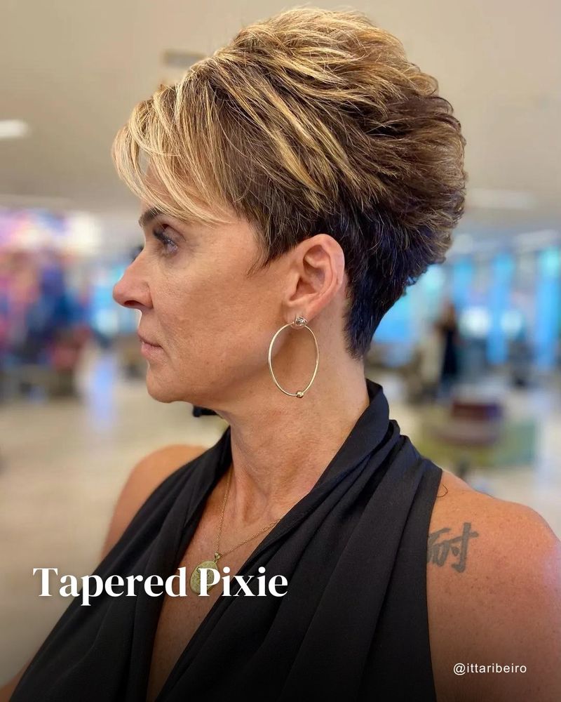 Tapered Pixie with Highlights