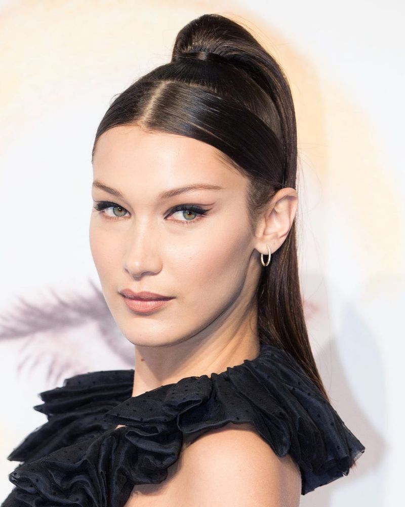 Bella Hadid's Sleek High Ponytail