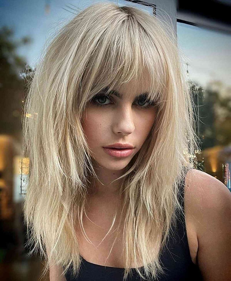 Midi Shag with Curved Bangs