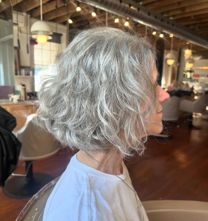 Silver Shaggy Bob
