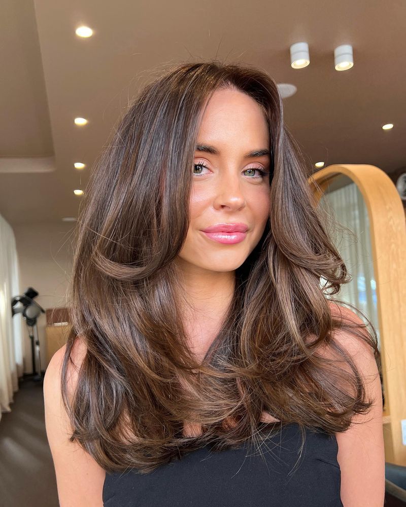 Glamorous Layered Mid-Length with Volume