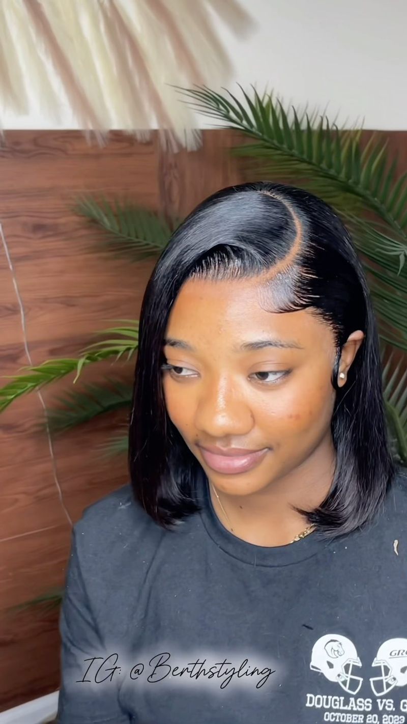 Graduated Bob with Deep Side Part