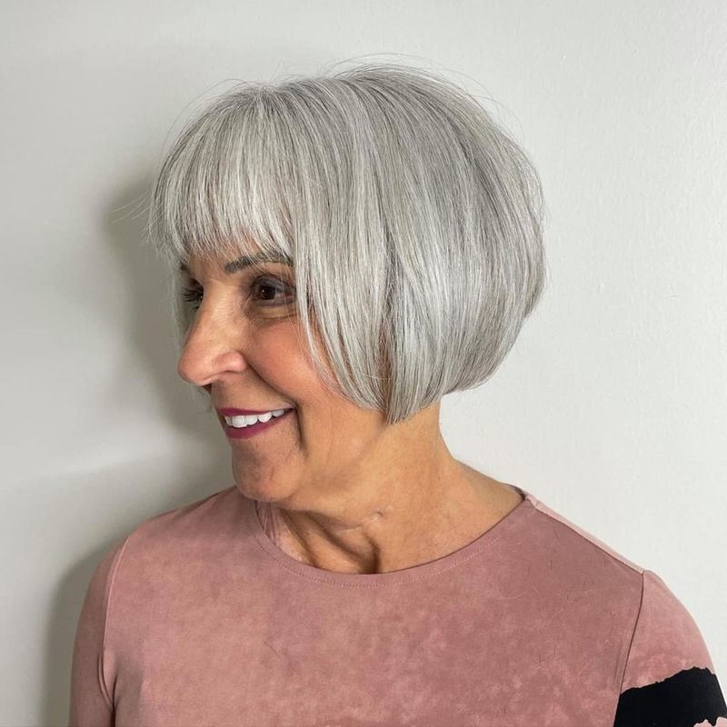 Angled Bob with Soft Fringe