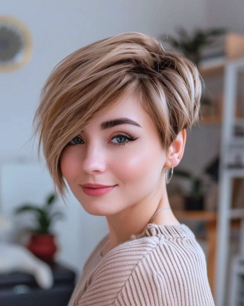 Asymmetrical Bob With Side Bangs