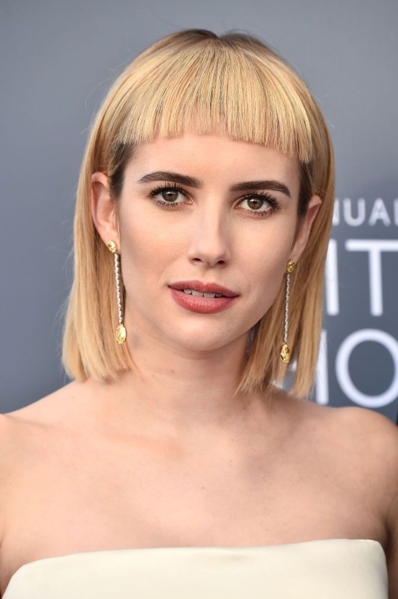 Micro-Layered Lob with Blunt Bangs