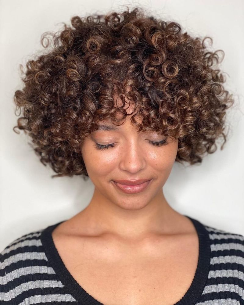 The Curly Bob with Bangs