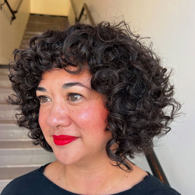 The Chin-Length Curly Bob