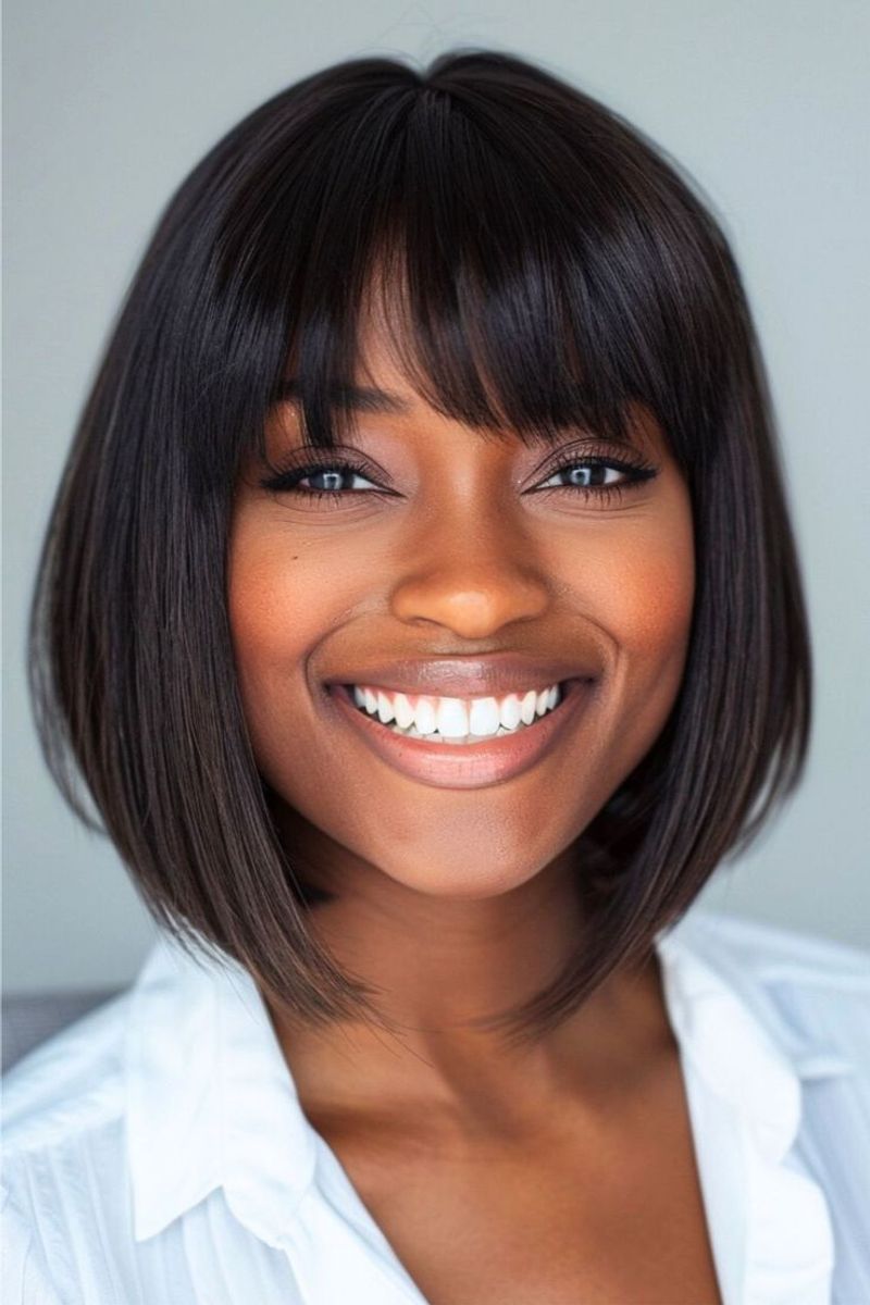 Rounded Bob with Full Fringe