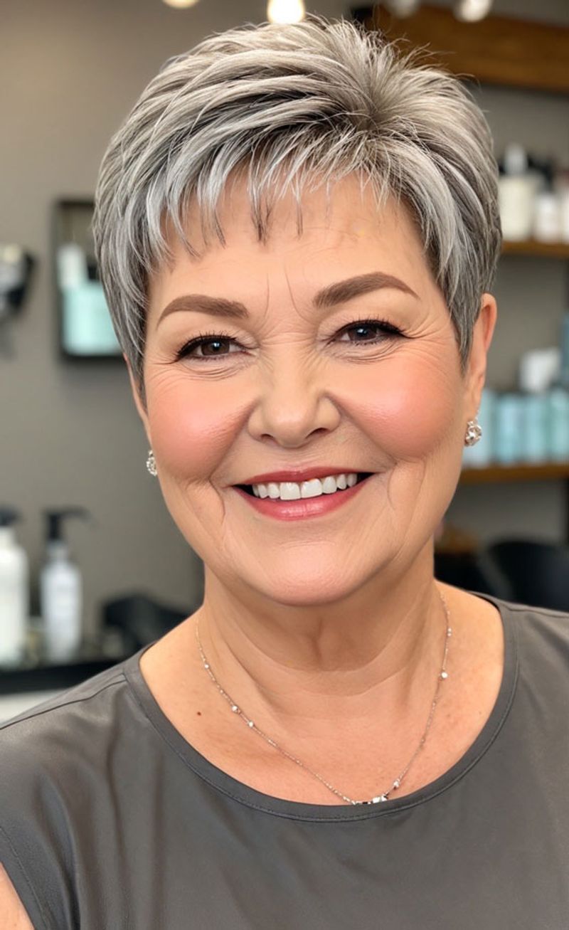 Tapered Crop with Side-Swept Bangs