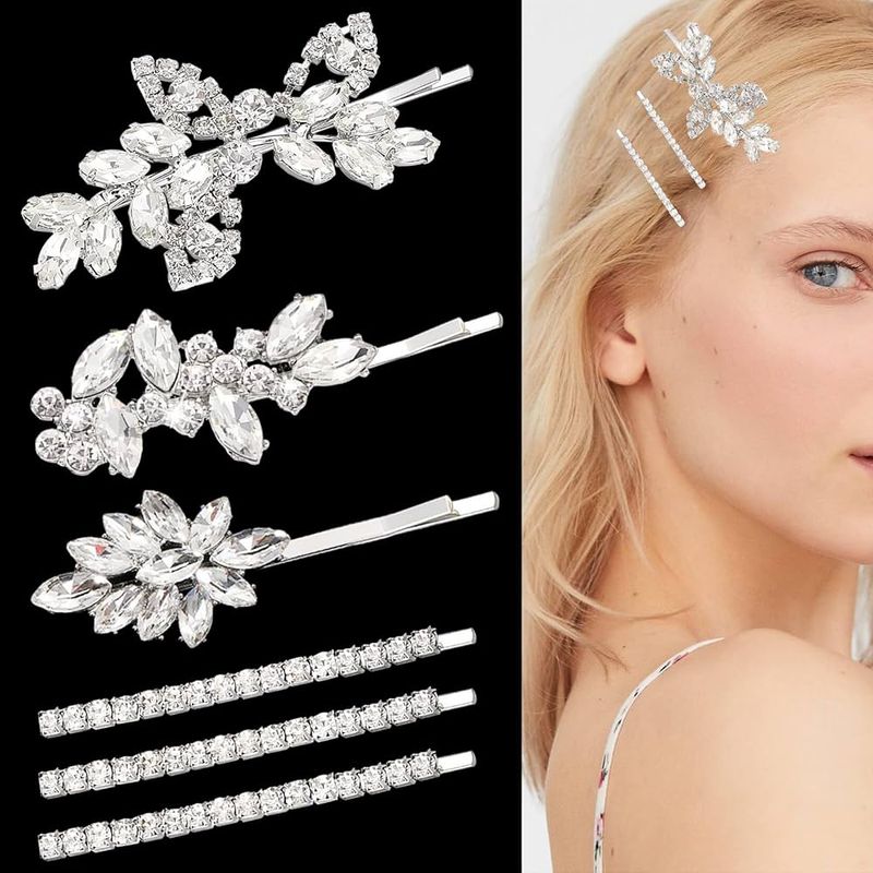 Crystal-Adorned Hair Pins