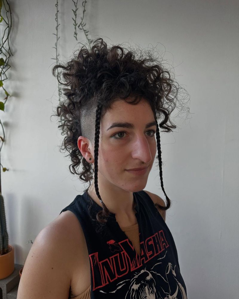 Micro-Braided Bangs with Voluminous Curls