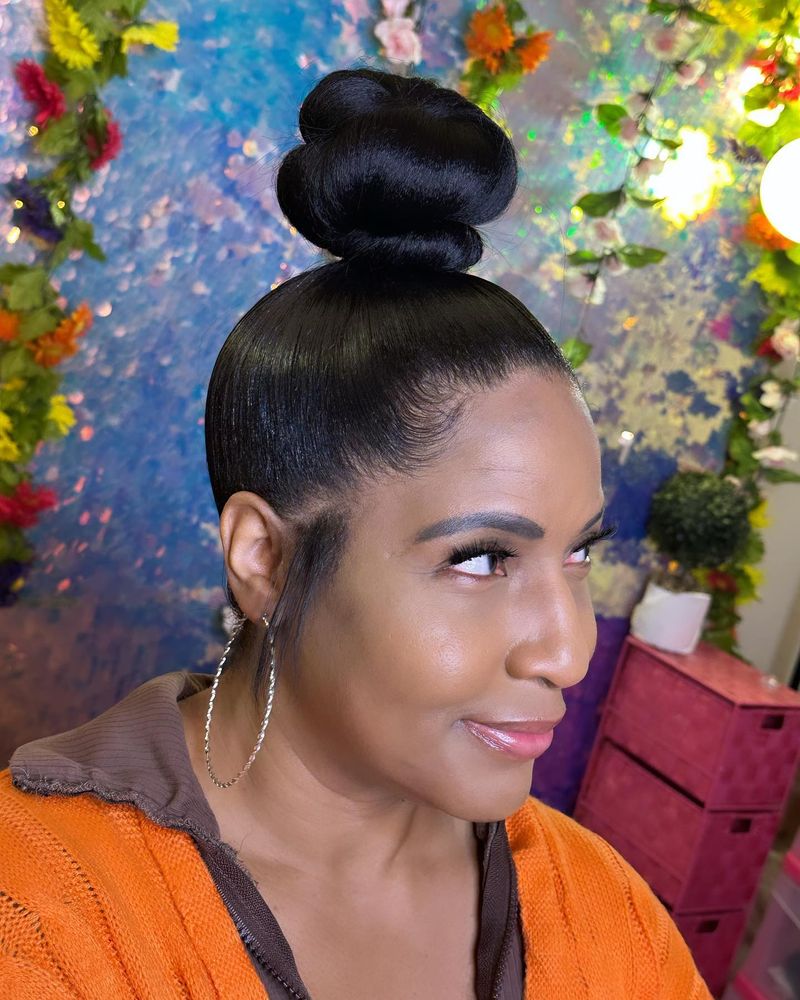 Sleek Top Knot with Baby Hairs
