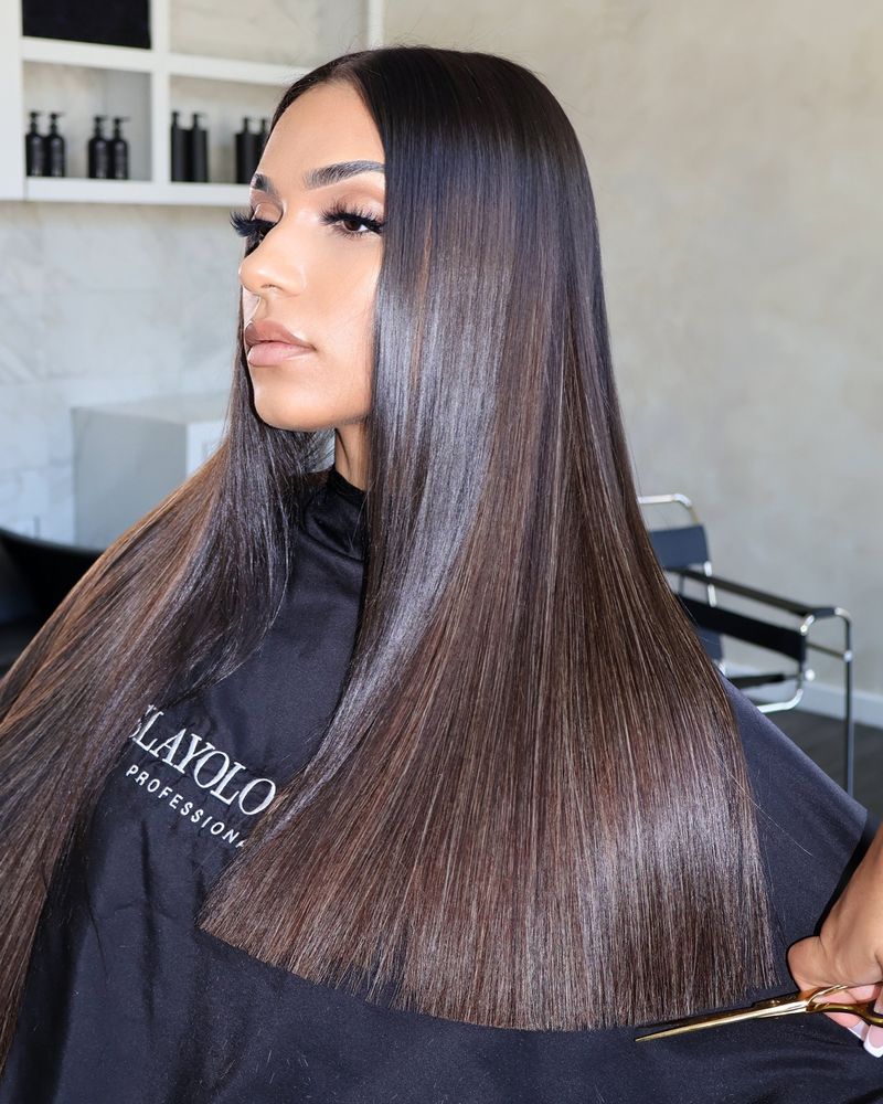 Sleek Center-Parted Straight