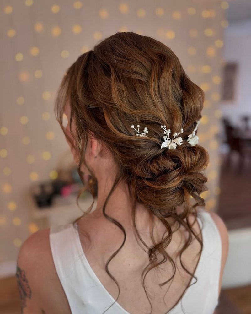 Loose Romantic Updo with Tendrils