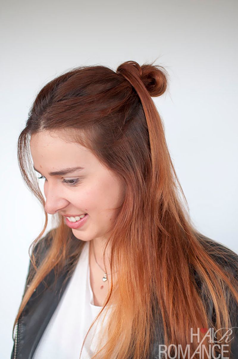Messy Top Knot with Loose Ends
