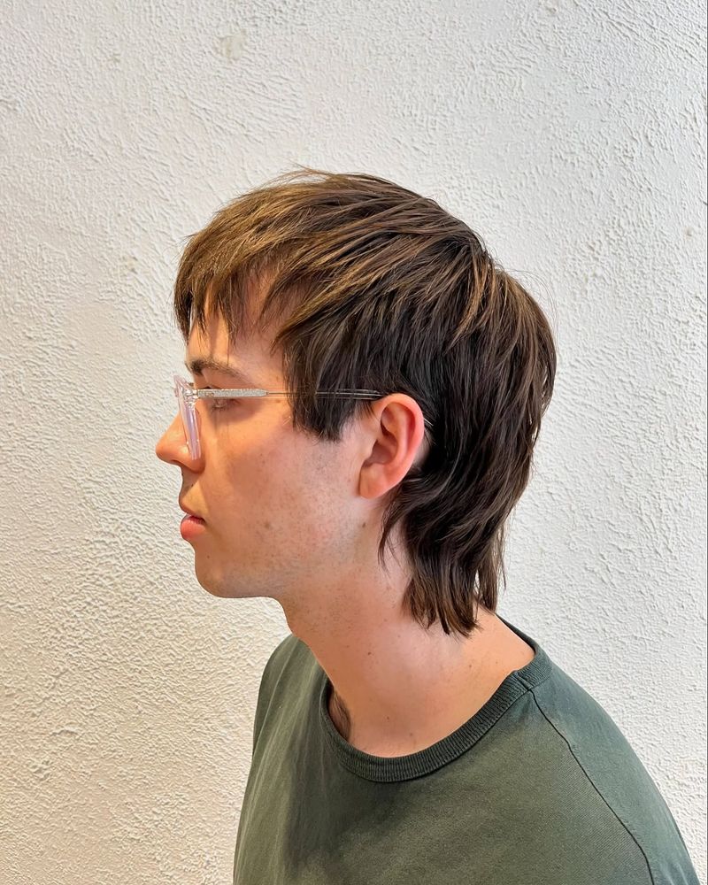 Modern Mullet with Wispy Bangs