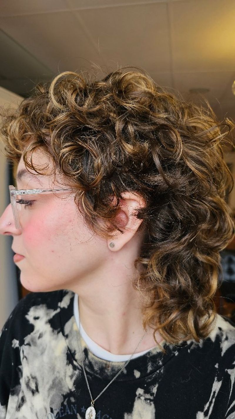 Mullet on Curly Hair