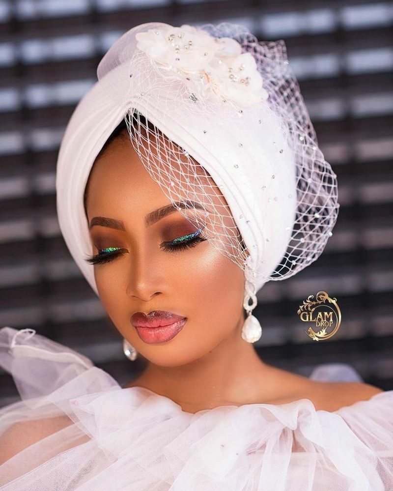 Wrapped Headscarf with Statement Brooch