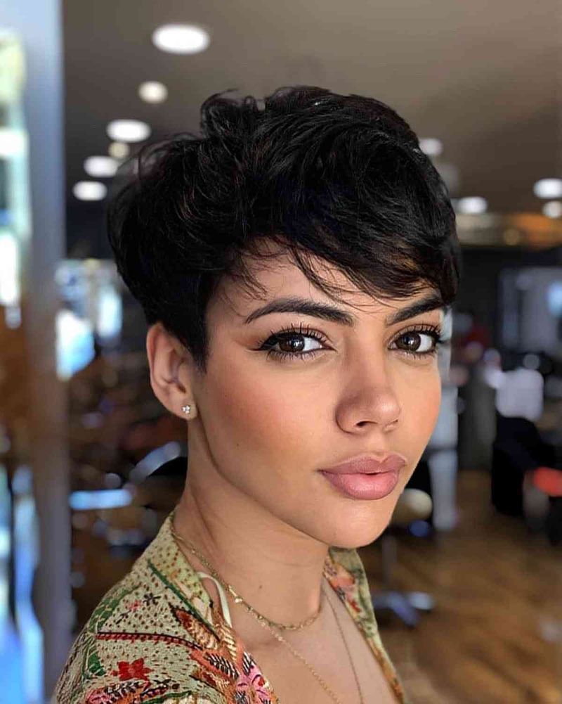 Textured Pixie with Side-Sweep