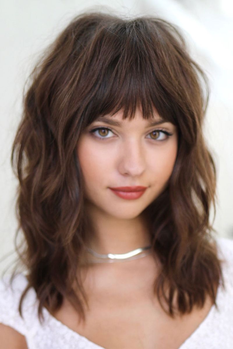 Blunt Collarbone Cut with Bangs