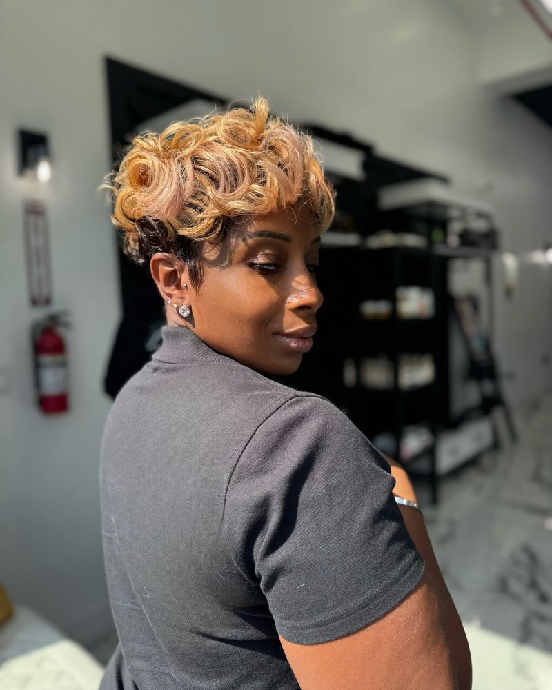 Curly Pixie with Height