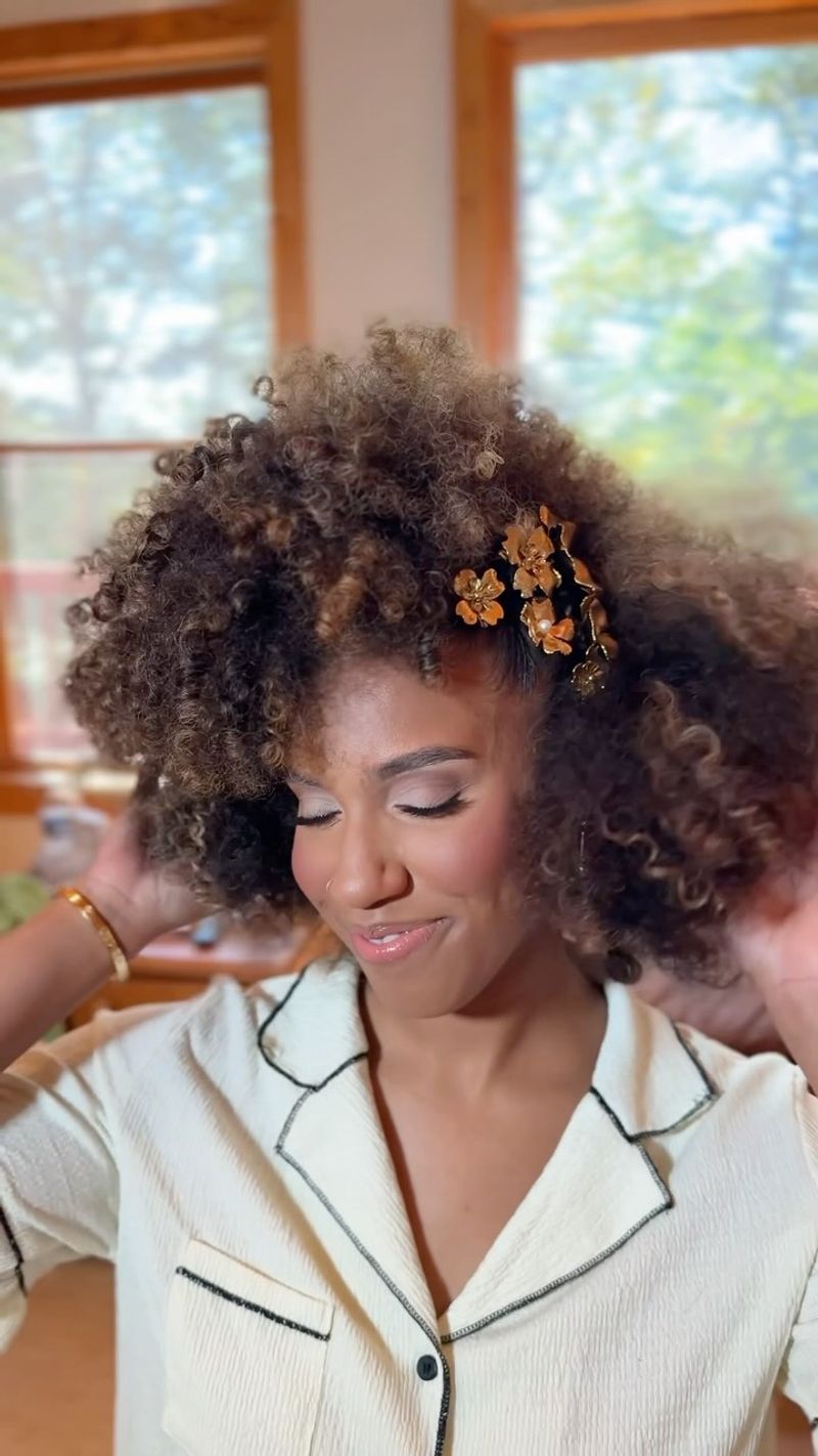Natural Curls with Jeweled Accents