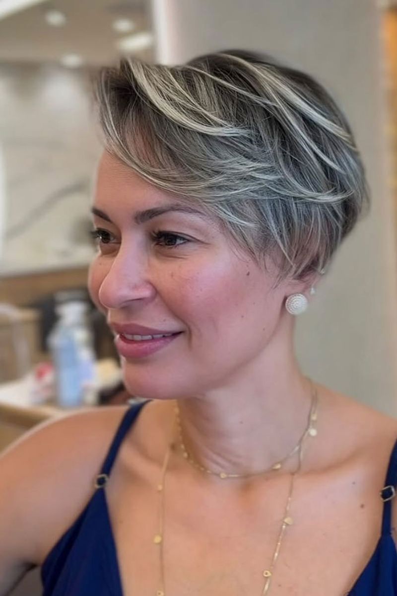 Long Pixie With Feathered Layers