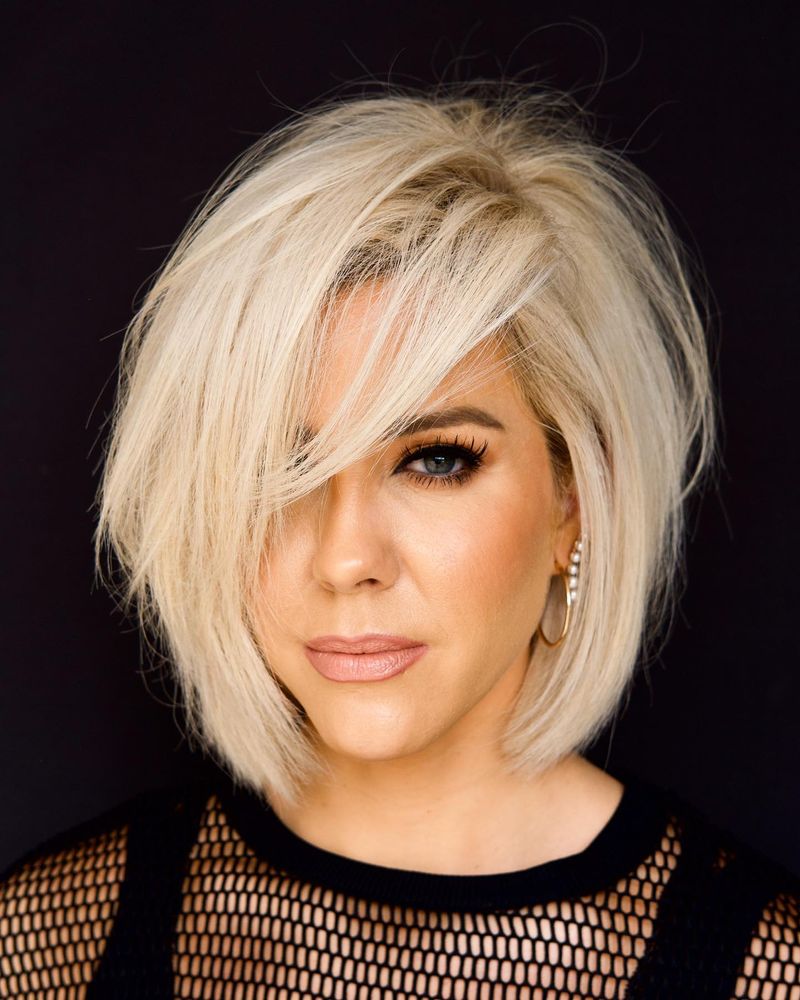 Asymmetrical Bob with Textured Ends