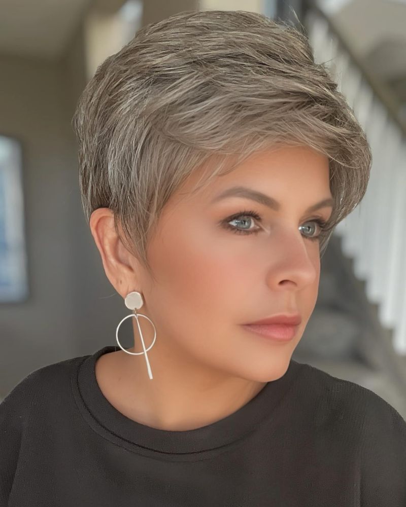 Chic Crop with Side-Swept Bangs