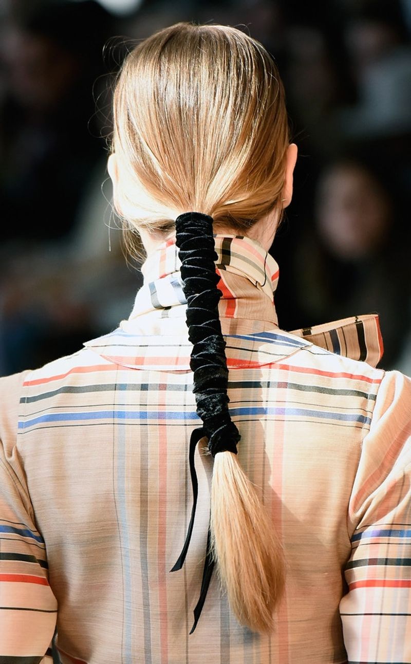 Ribbon-Wrapped Low Ponytail