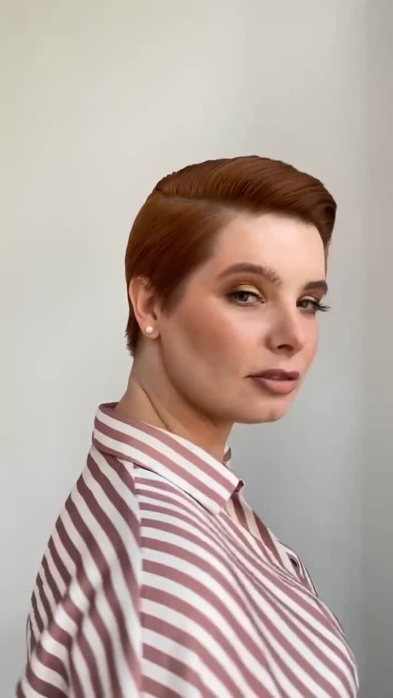 Dramatic Swept-Back Pixie