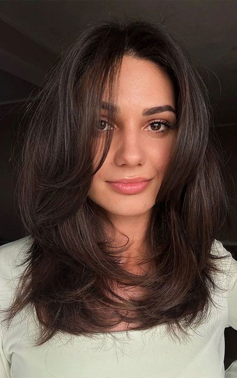 Bouncy Layered Mid-Length Cut