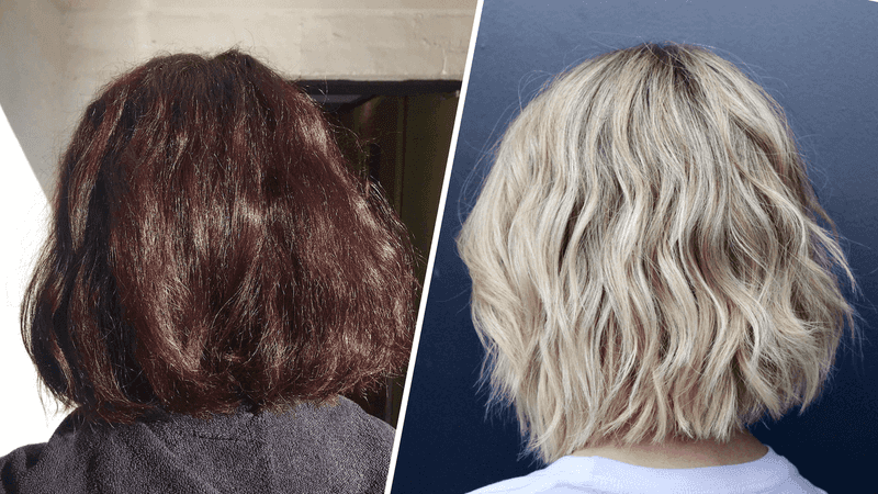 Never bleach previously colored hair