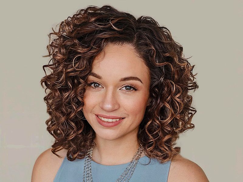 Layered Shoulder-Length Curls