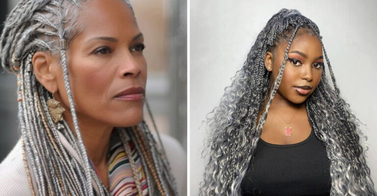 15 Braids for Black Women That Turn Gray Hair Into Your Greatest Asset