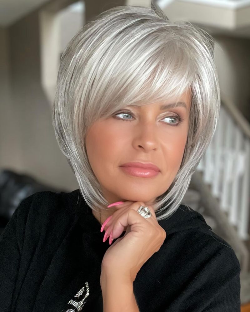 Layered Bob with Side-Swept Bangs