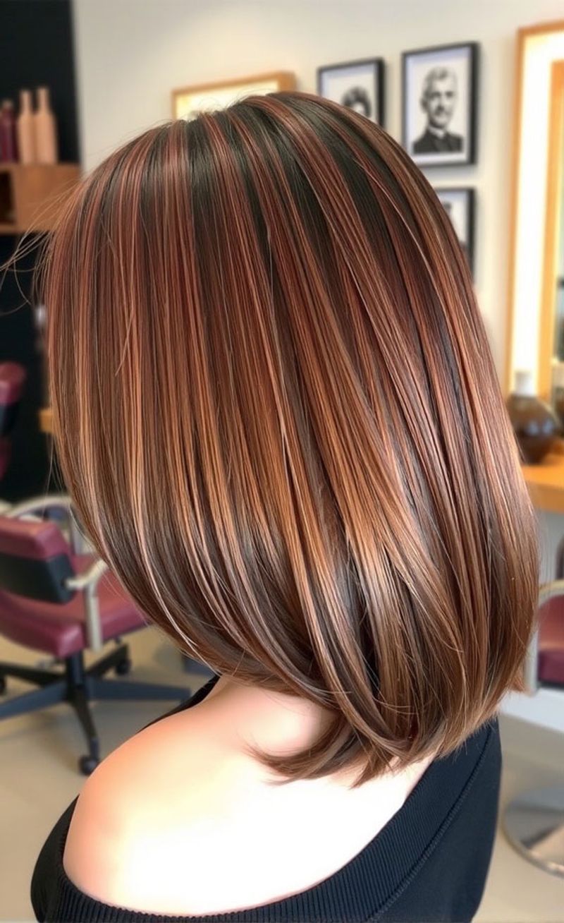 Layered Caramel Highlights Bob