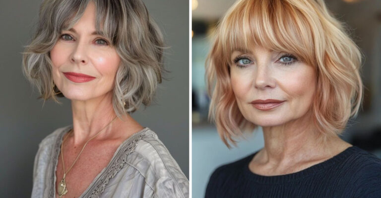 15 Glamorous Jaw-Length Bob Haircuts with Bangs for Women Over 70 With Grace
