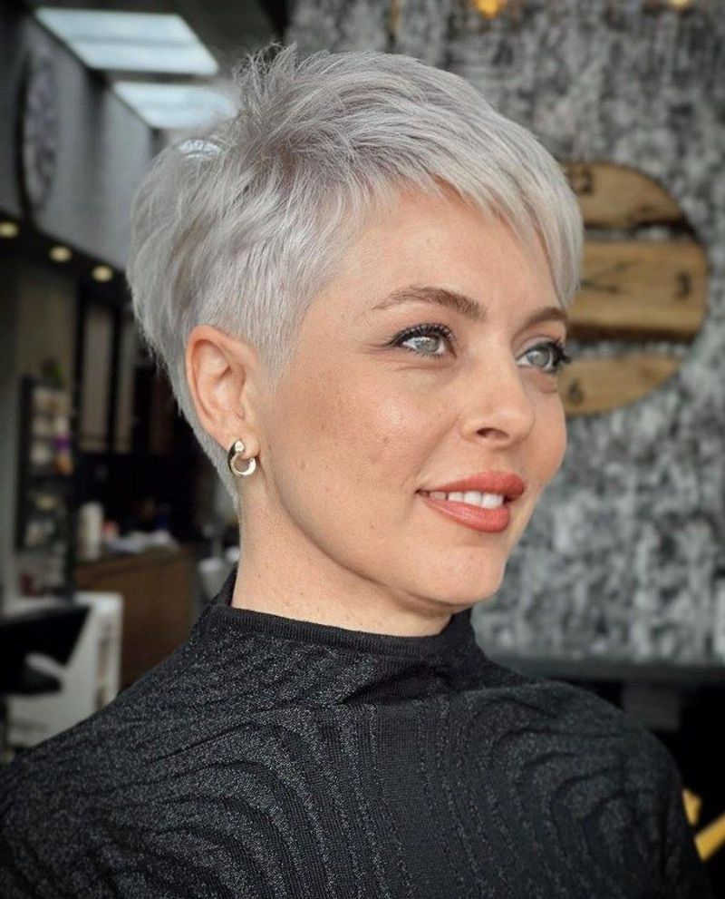 Sleek Pixie with Swept Bangs